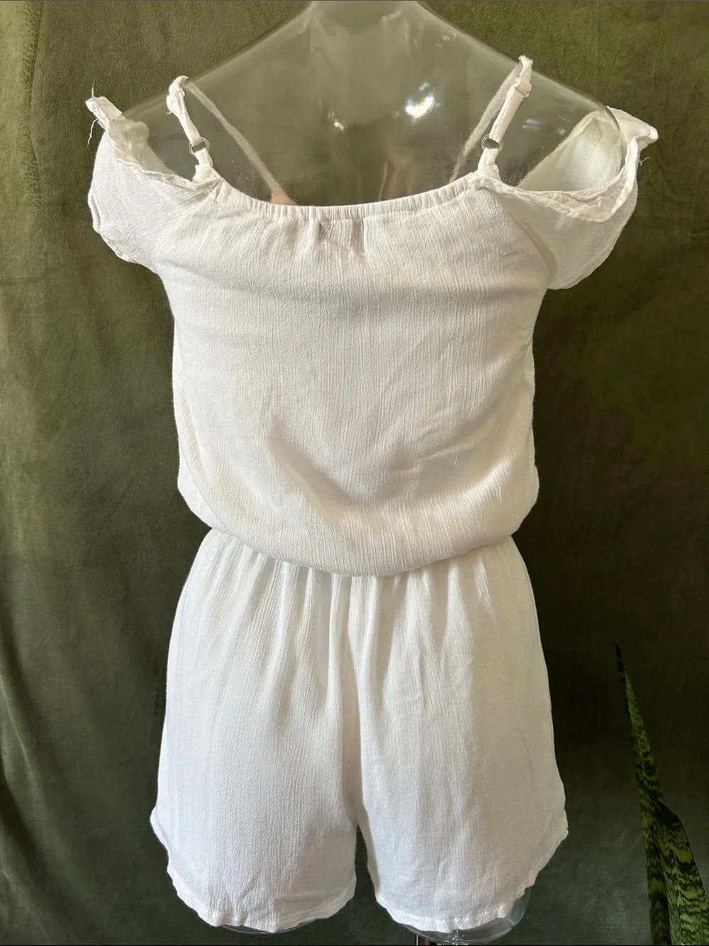 Dollhouse White Off-Shoulder Embroidered Romper